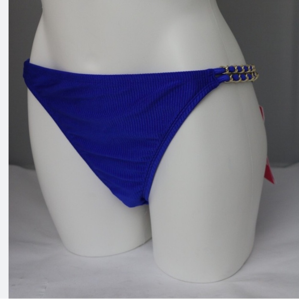 Lilly Pulitzer Ribbed Cobalt Blue Women's Bikini Bottom Sz 2 NWT